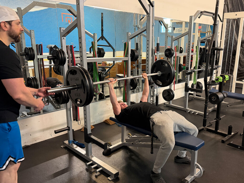 Squat racks and strength equipment in the Build Your Game weight room